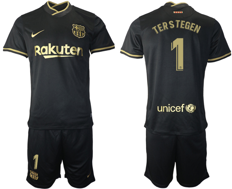 Men 2020-2021 club Barcelona away #1 black Soccer Jerseys->barcelona jersey->Soccer Club Jersey